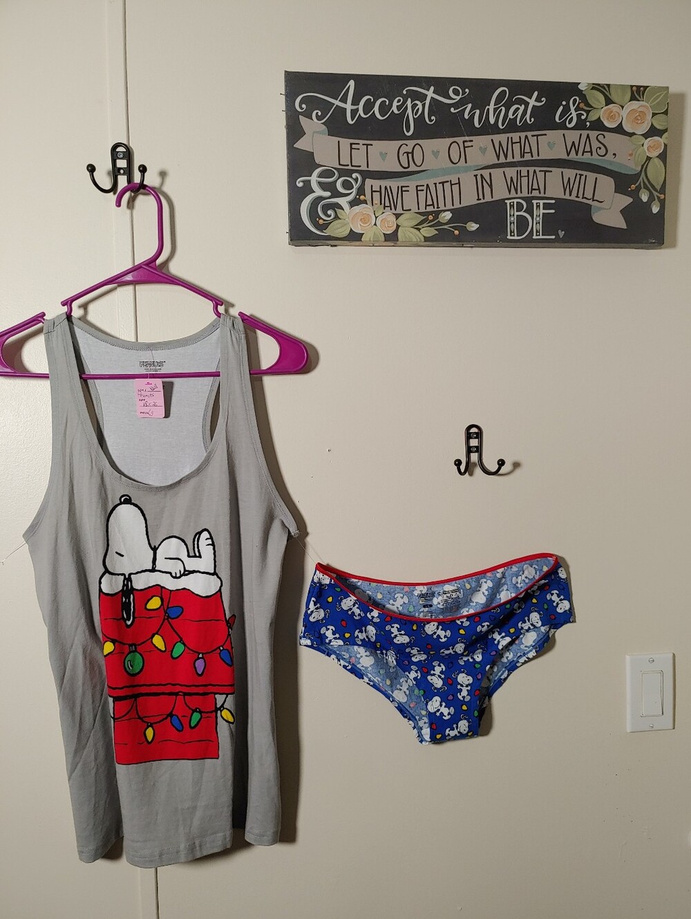 NWOT Peanuts Snoopy Large Tank Top With Panties Pajama Set NEW